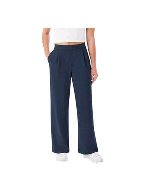 Members Mark Womens Wide Leg Trousers Size Large Navy Soft Knit